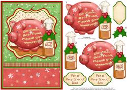 Christmas Beer Fund Card Topper & Decoupage