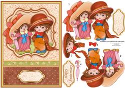 Vintage Couple Card Topper & Decoupage