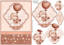 Santa Drops in Christmas Card Topper & Pyramage