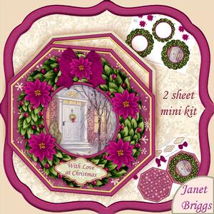 Christmas Wreath Builder Vintage Door Decoupage Mini Kit