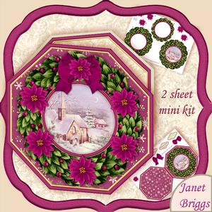 Christmas Wreath Builder Vintage Church Decoupage Mini Kit