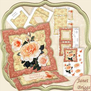 Peach Rose Easel Card Kit & Decoupage