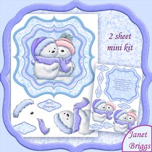 Snuggle Up Snowman 8x8 Bracket Topper & Decoupage Mini Kit