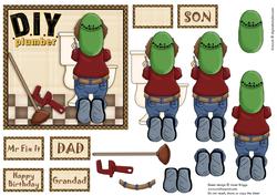 DIY - Mr Fix It - the Plumber Decoupage