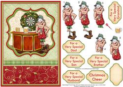 Christmas Down the Pub Card Topper & Decoupage