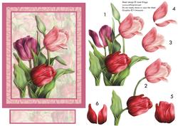 Tulips in Red Decoupage