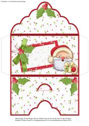Blank Christmas Money Wallet Envelope Santa Hugs