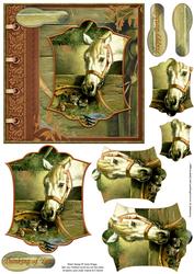 Horse & Kittens Card Topper & Pyramage