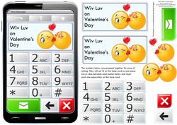 Mobile Phone Wiv Luv on Valentine's Day Quick Card