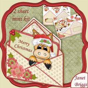 Horse Christmas Envelope Peeper Card Mini Kit