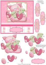Piggin' Love Card Topper & Decoupage