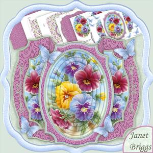 Pansies Double Pop Out Card Kit