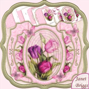 Tulips Double Pop Out Card Kit with Pyramage