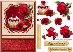 Valentine Cupcake Card Topper & Decoupage