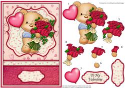 Valentine Bertie's Bouquet Card Topper & Decoupage