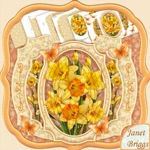 Daffodils Double Pop Out Card Kit with Pyramage
