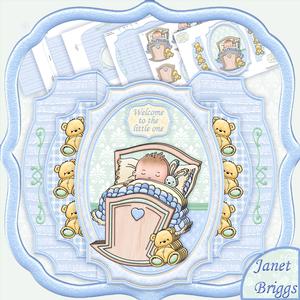 New Baby Boy Double Pop Out Card Kit & Decoupage