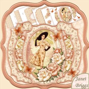 Lady & Coffee Roses Double Pop Out Card Kit