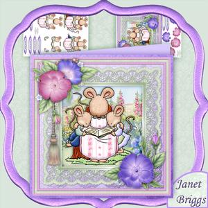 Mummy Mouse Reading 8x8 Mini Kit with Decoupage