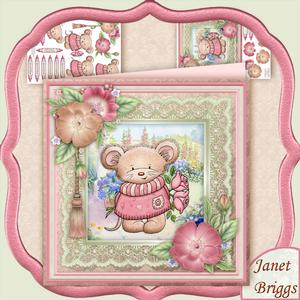 Maurice Mouse in the Garden 8x8 Mini Kit with Decoupage