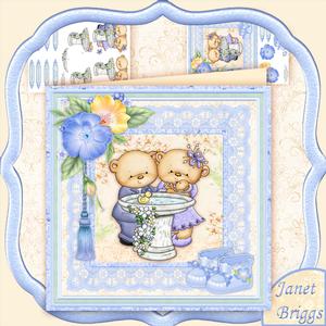 Christening Boy 8x8 Mini Kit & Decoupage
