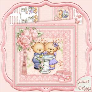 Christening Girl 8x8 Mini Kit & Decoupage