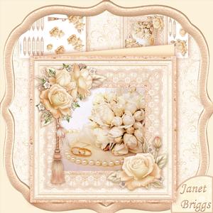 Wedding Rings and Roses 8x8 Mini Kit & Decoupage