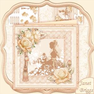 Wedding Day Bride & Roses 8x8 Mini Kit & Decoupage