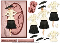 Vintage Lady in Pink & Brown Decoupage