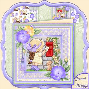Ist Class Post Female Birthday 8x8 Mini Kit with Decoupage