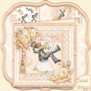Wedding the Bride Carrying Groom 8x8 Mini Kit & Decoupage
