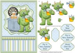 The Beer Monster Have One on Me! Card Topper & Decoupage