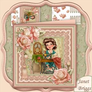 Sew Special Vintage Seamstress 8x8 Mini Kit & Decoupage