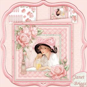 Vintage Lady & Drink 8x8 Mini Kit & Decoupage