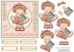 Bingo It's Your Birthday Topper & Decoupage Insert Available