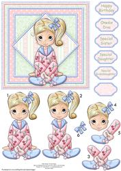 Onesie Diva Teenager, Card Topper & Decoupage