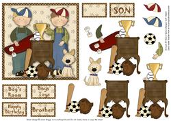 Football & Skateboard Boys' Toys Topper & Decoupage