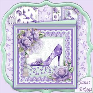 Shabby Chic Shoe Purple 8x8 Mini Kit