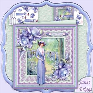 Vintage Lady in Woods & Porcelain Roses 8x8 Mini Kit