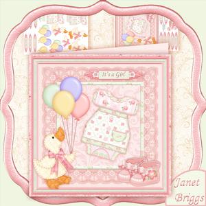 New Baby Girl Romper Dress 8x8 Mini Kit & Decoupage