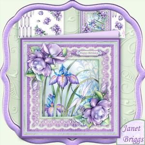 Iris & Roses 8x8 Mini Kit & Decoupage