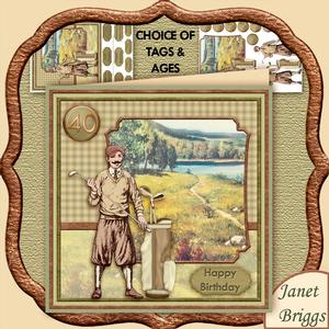Vintage Golf 8x8 Mini Kit & Decoupage