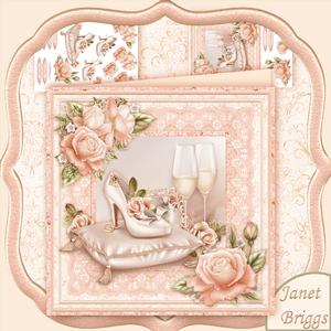 Wedding Shoe & Roses 8x8 Mini Kit & Decoupage
