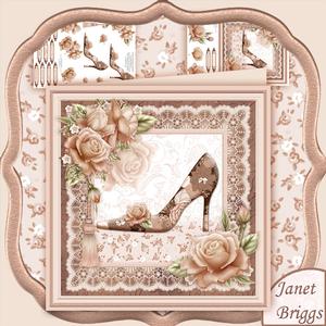 Shabby Chic Shoe Coffee 8x8 Mini Kit & Decoupage