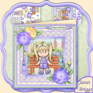 Jodie's Garden Bench 8x8 Mini Kit & Decoupage