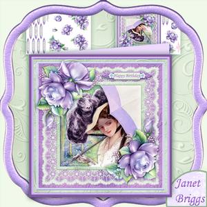 Vintage Lady with Parasol 8x8 Mini Kit & Decoupage