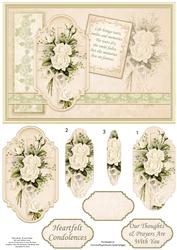 Sympathy Vintage Cross & Roses Quick Card