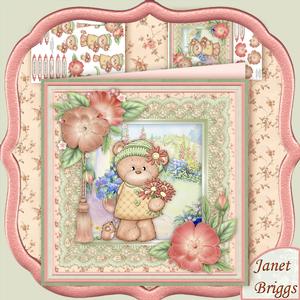 Bella with Flowers 8x8 Mini Kit & Decoupage