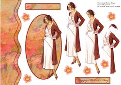 Vintage Lady in Peach Oval Topper & Decoupage
