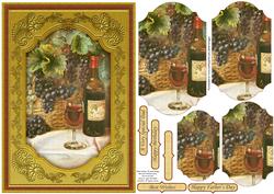 Vintage Red Wine Quick Card Topper & Pyramage